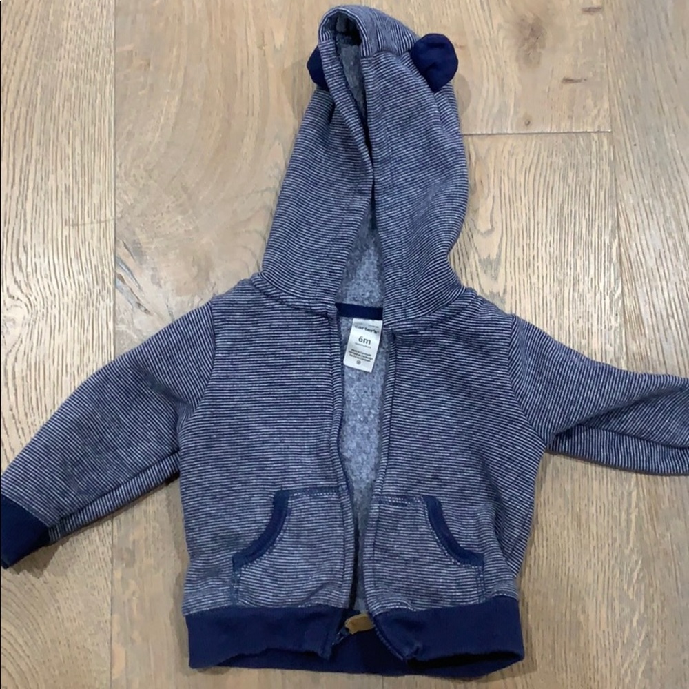 blue zip-up hoodie - 6m